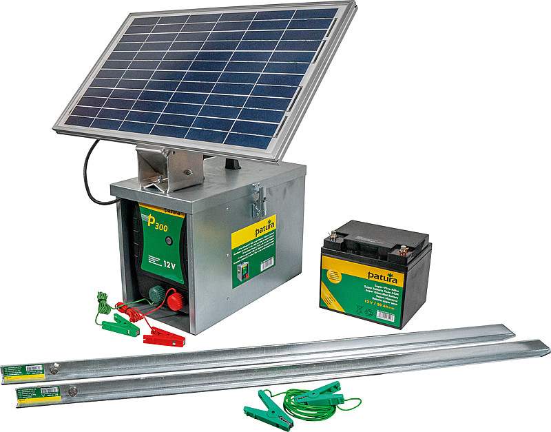 Clôture électrique Zerko-Rechargeable-solaire 10wavec batterie 12 v. et  chargeur