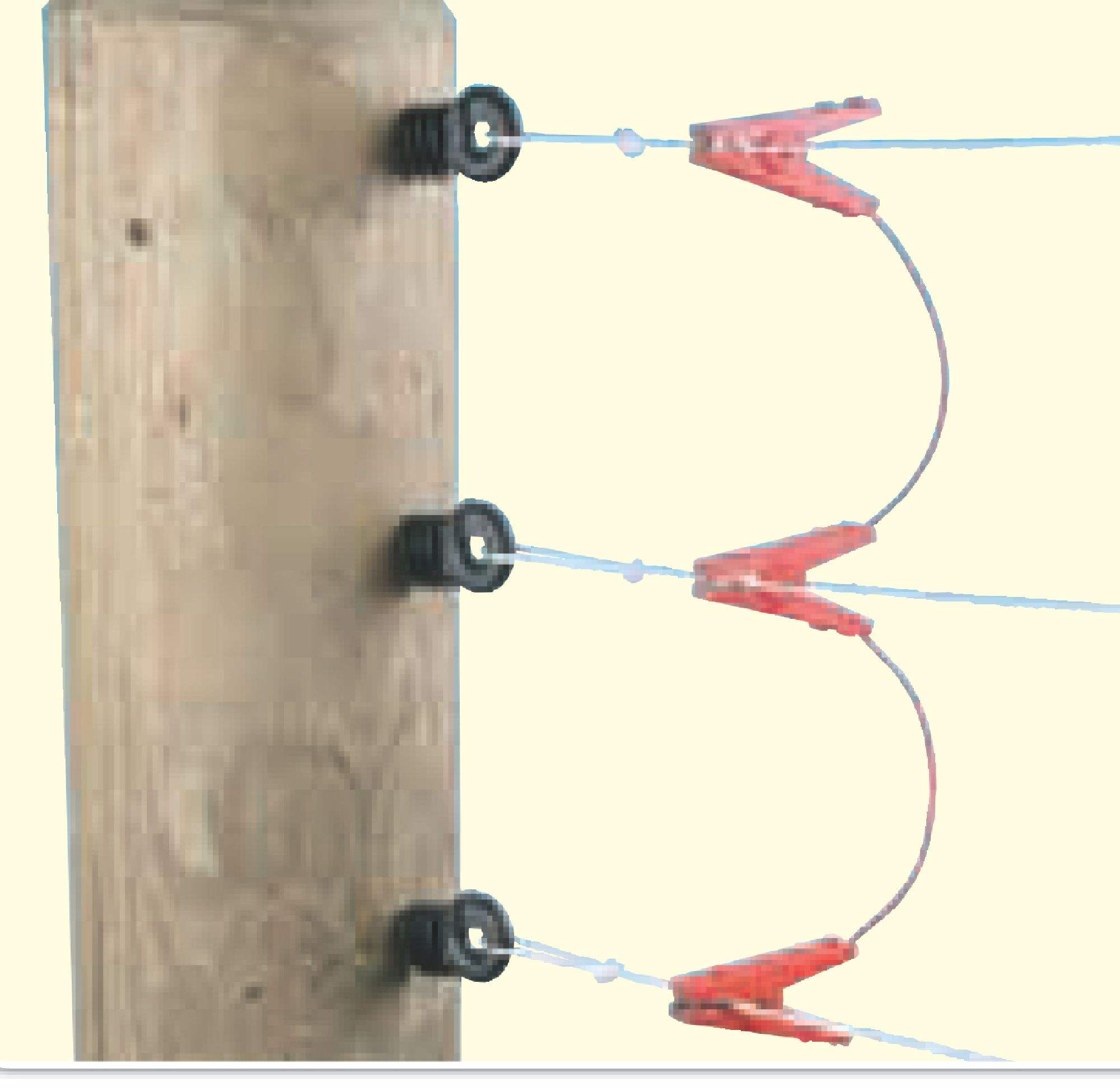 Göbel Câble de connexion pour clôture électrique avec 3 pinces crocodiles  Rouge
